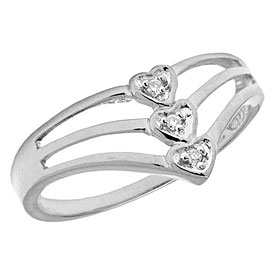 14K White Gold Diamond Heart Ring