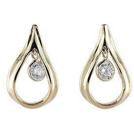 14K Yellow Gold Diamond Dashing Diamonds Earrings