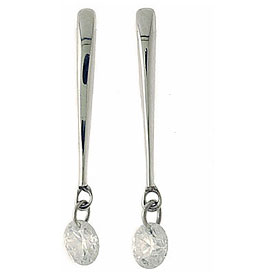 14K White Gold Diamond Dashing Diamonds Earrings