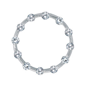 14K White Gold Diamond Circle Pendant