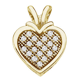 14K Yellow Gold Diamond Heart Pendant