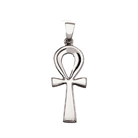 14K White Gold Greek Cross Pendant