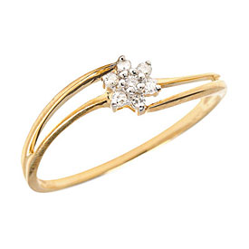 14K Yellow Gold Diamond Cluster Ring