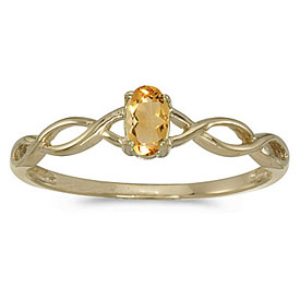 10k Yellow Gold Oval Citrine Ring