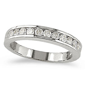 14K White Gold Diamond Diamond Band Ring