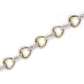 14K Yellow Gold Diamond Heart Bracelet