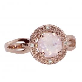 14k Rose Gold Rose Quartz Fashion Ring
