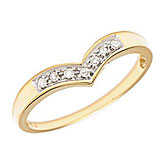 10K Yellow Gold Diamond Chevron Ring