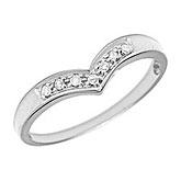 14K White Gold Diamond Chevron Ring