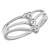 14K White Gold Diamond Heart Ring