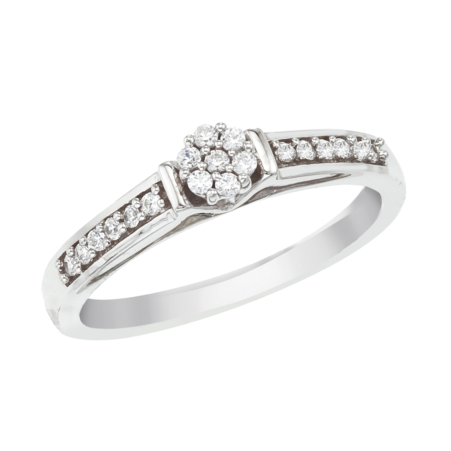 14k White gold Braided Diamond QPID Engagement Ring (0.39 tcw)