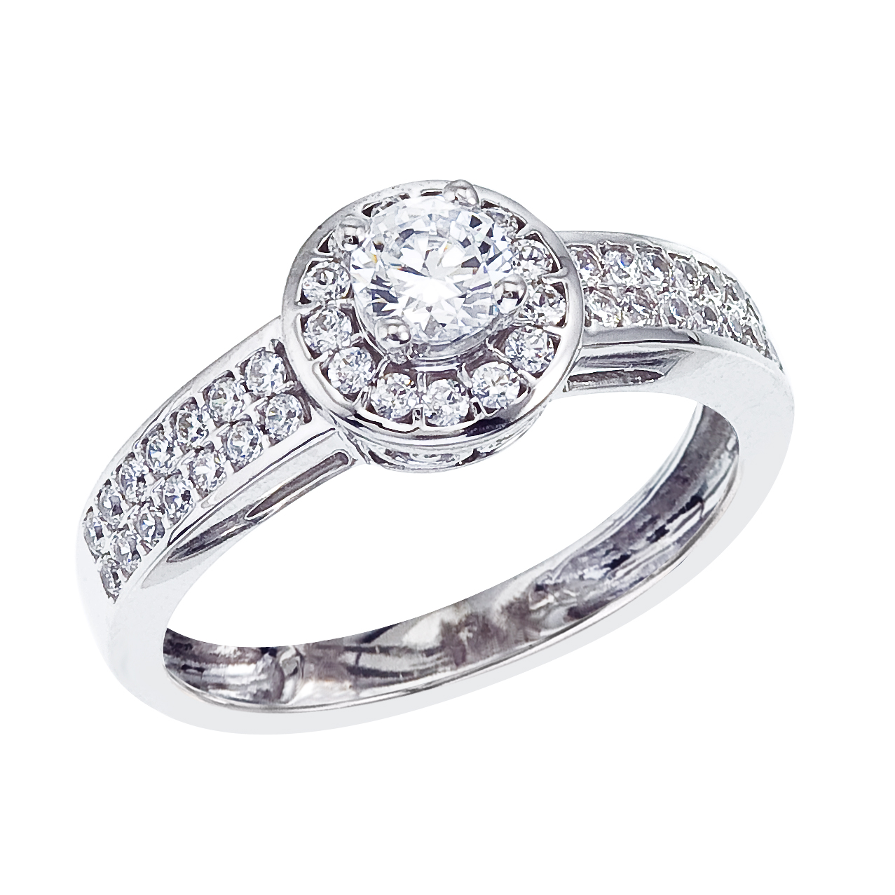 14k White gold Wrap Diamond QPID Engagement Ring (0.23 tcw)
