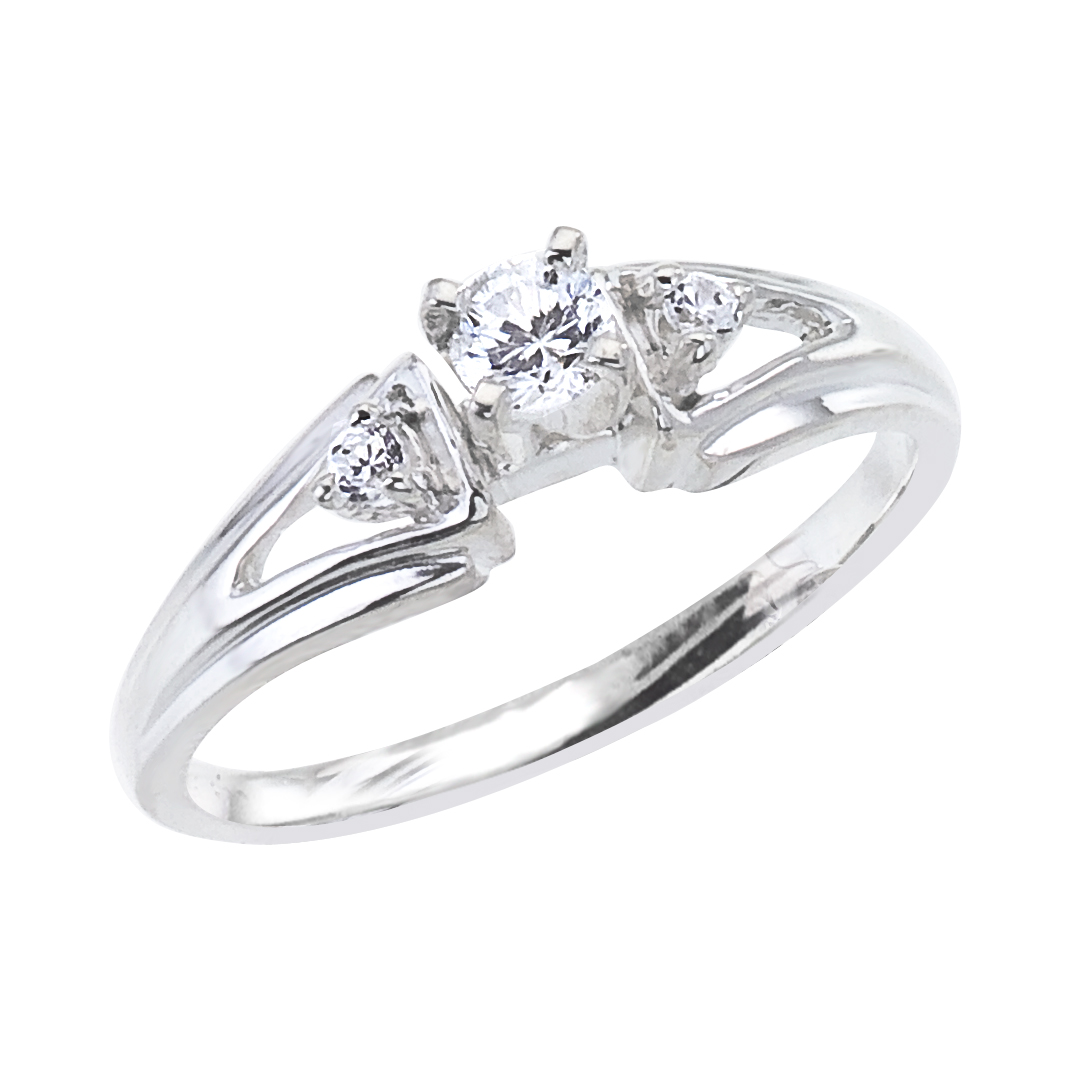 14k White gold Braided Diamond QPID Engagement Ring (0.61 tcw)