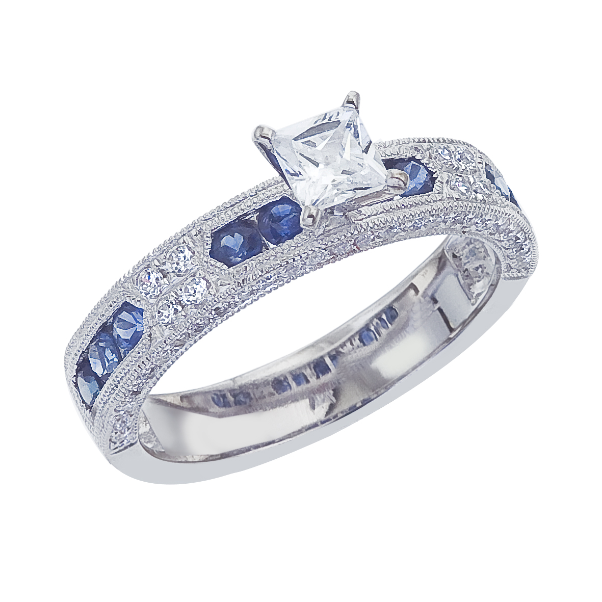 14k White gold Classic Diamond QPID Engagement Ring (0.41 tcw)