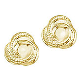 14K Yellow Gold Baby Knot Screwback Earrings