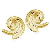 14K Yellow Gold Baby Swirl Screwback Earrings