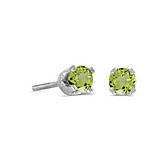 14k White Gold Round Peridot Screw-back Stud Earrings