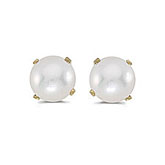 14k Yellow Gold Pearl Stud Earrings