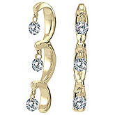 14K Yellow Gold .50 ct Dashing Diamonds Earrings
