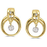 14K Yellow Gold Diamond Dashing Diamonds Earrings