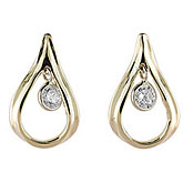 14K Yellow Gold Diamond Dashing Diamonds Earrings