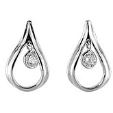 14K White Gold Diamond Dashing Diamonds Earrings