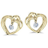 14K Yellow Gold .50 ct Dashing Diamonds Earrings