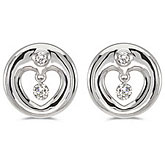 14K White Gold Diamond Dashing Diamonds Earrings