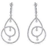 14K White Gold Diamond Dashing Diamonds Earrings