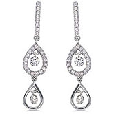 14K White Gold Diamond Dashing Diamonds Earrings