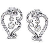 14K White Gold .60 ct Dashing Diamonds Earrings