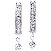 14K White Gold Diamond Dashing Diamonds Earrings