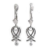 14K White Gold Diamond Dashing Diamonds Earrings