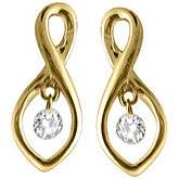 14K Yellow Gold Diamond Dashing Diamonds Earrings