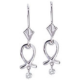 14K White Gold Diamond Dashing Diamonds Earrings