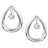 14K White Gold Diamond Dashing Diamonds Earrings