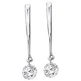 14K White Gold Diamond Dashing Diamonds Earrings