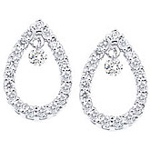 14K White Gold Diamond Dashing Diamonds Earrings