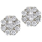 14K White Gold 0.50 Ct Diamond Clustaire Earrings