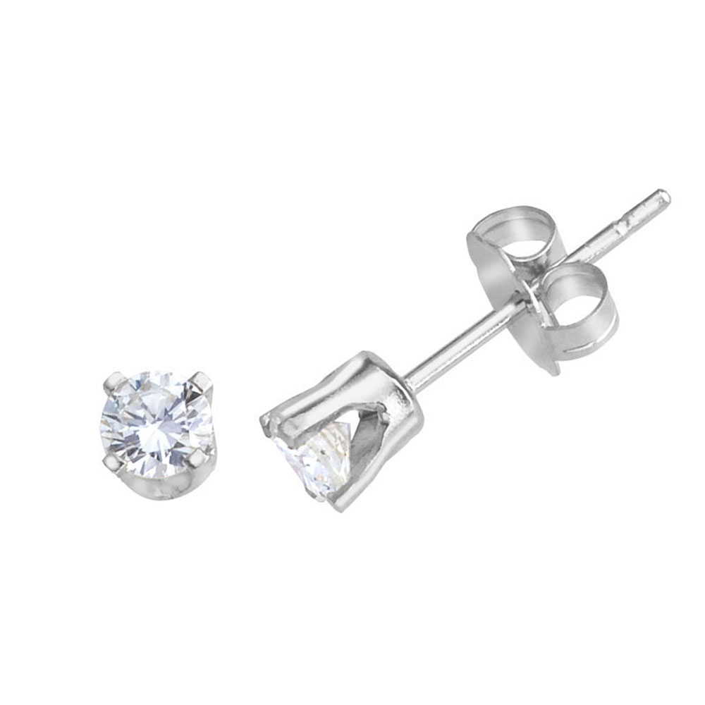 14k White Gold 0.20 Ct Diamond Stud Earrings