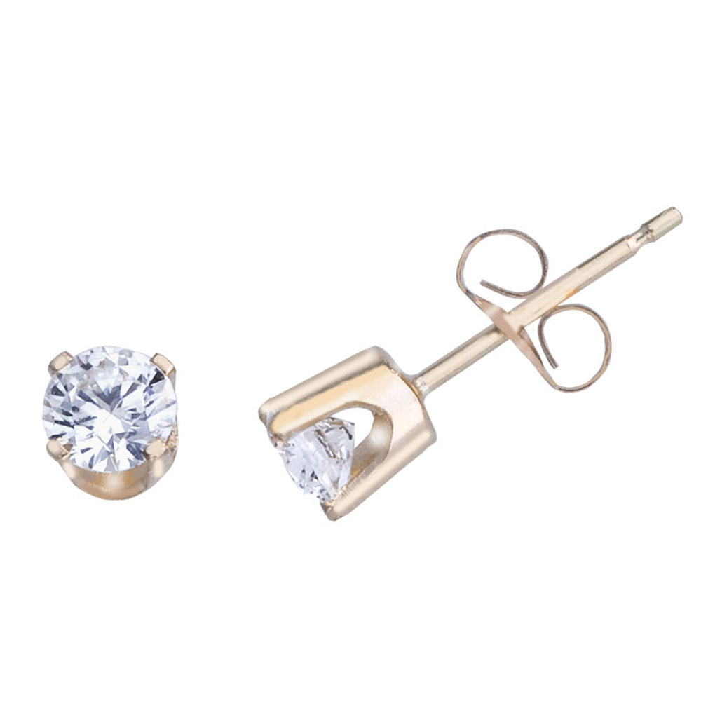 14k Yellow Gold 0.40 Ct Diamond Stud Earrings
