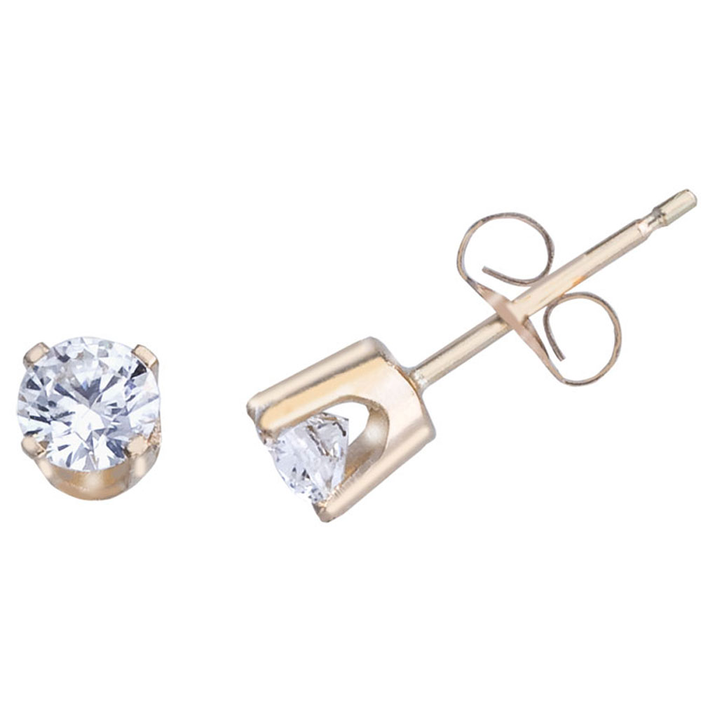14k Yellow Gold 0.50 Ct Diamond Stud Earrings