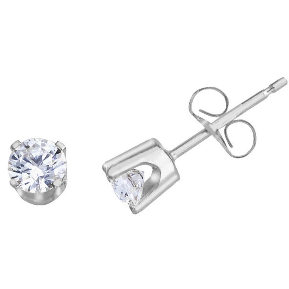 14k White Gold 0.50 Ct Diamond Stud Earrings