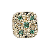 14 Karat Gold Emerald Slide