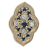 14 Karat Gold Slide with Sapphire center and Diamond and Sapphire accents