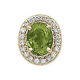 14 Karat Gold Slide with Peridot center and Diamond accents