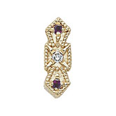 14 Karat Gold Slide with Diamond center and Amethyst accents