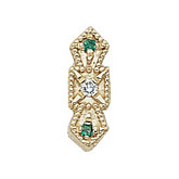 14 Karat Gold Slide with Diamond center and Emerald accents