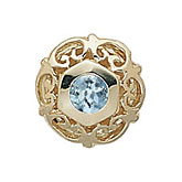 14 Karat Gold Aquamarine Slide