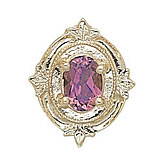 14 Karat Gold Pink Tourmaline Slide